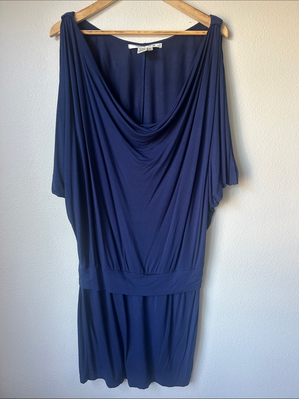 Max Studio Navy Blue Draped Mini Dress